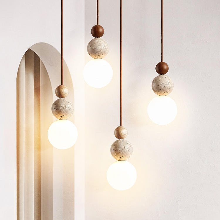 Luz pendente de travertino de estilo simples moderno