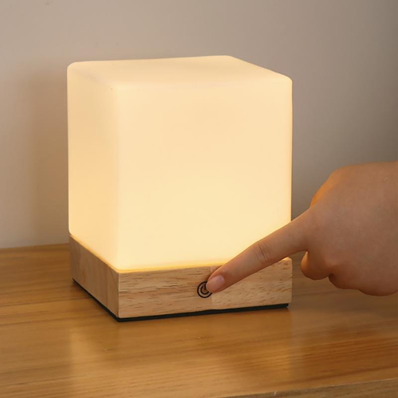 GloedCube - Lámpara de mesa LED inalámbrica con pilas para iluminación de mini escritorio nórdico