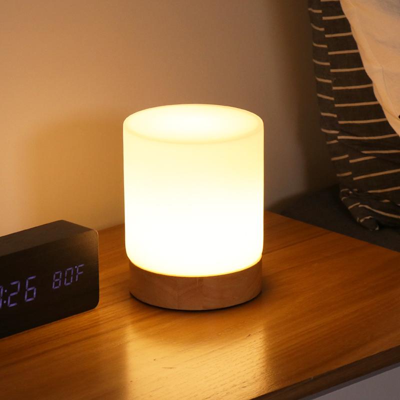 LumiGlow - Mini lámpara de mesa de cristal con función de apertura táctil para iluminación de 360°