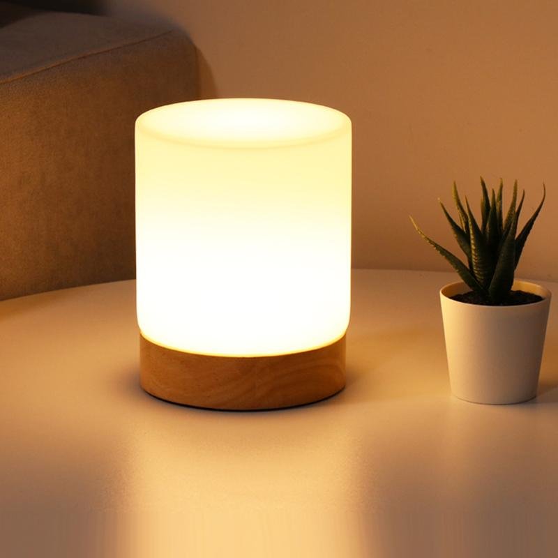 LumiGlow - Lâmpada de Mesa em Vidro Mini com Função de Toque para Iluminação 360°