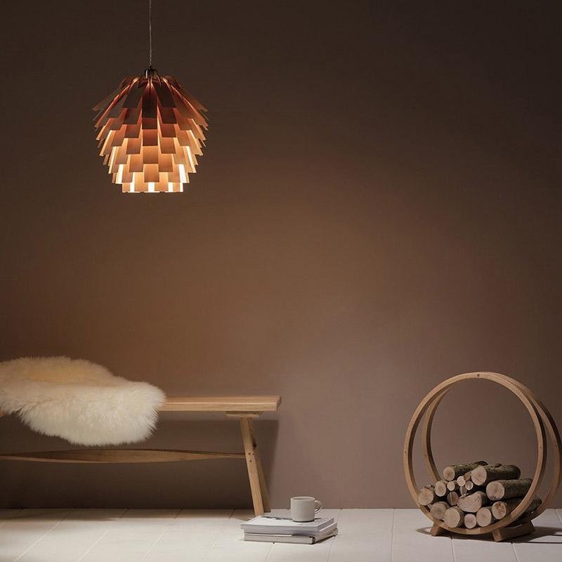 ArtichokeCharm – Lampe suspendue rustique en bois