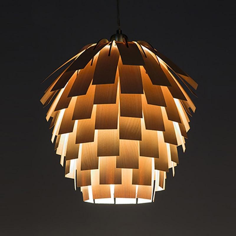 ArtichokeCharm – Lampe suspendue rustique en bois