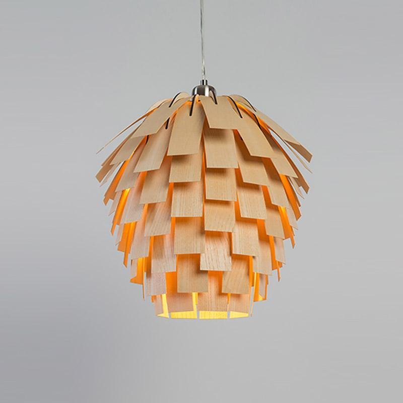 ArtichokeCharm – Lampe suspendue rustique en bois