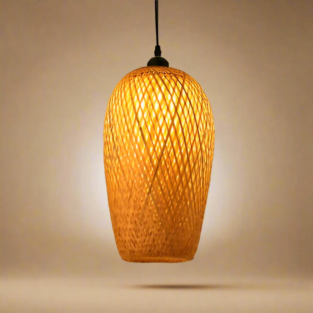 BohoBloom - Lampadario in rattan fatto a mano