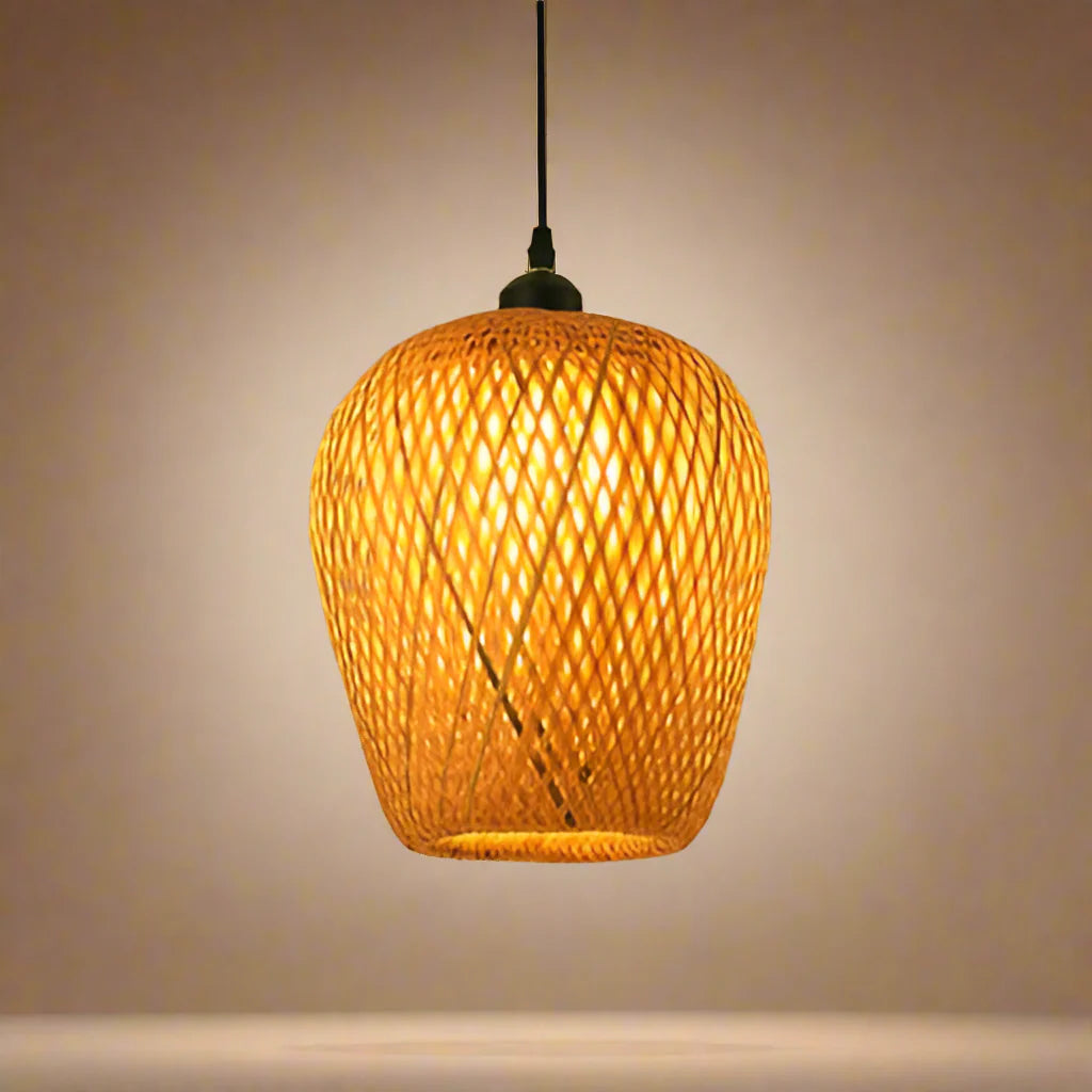 BohoBloom - Lampadario in rattan fatto a mano