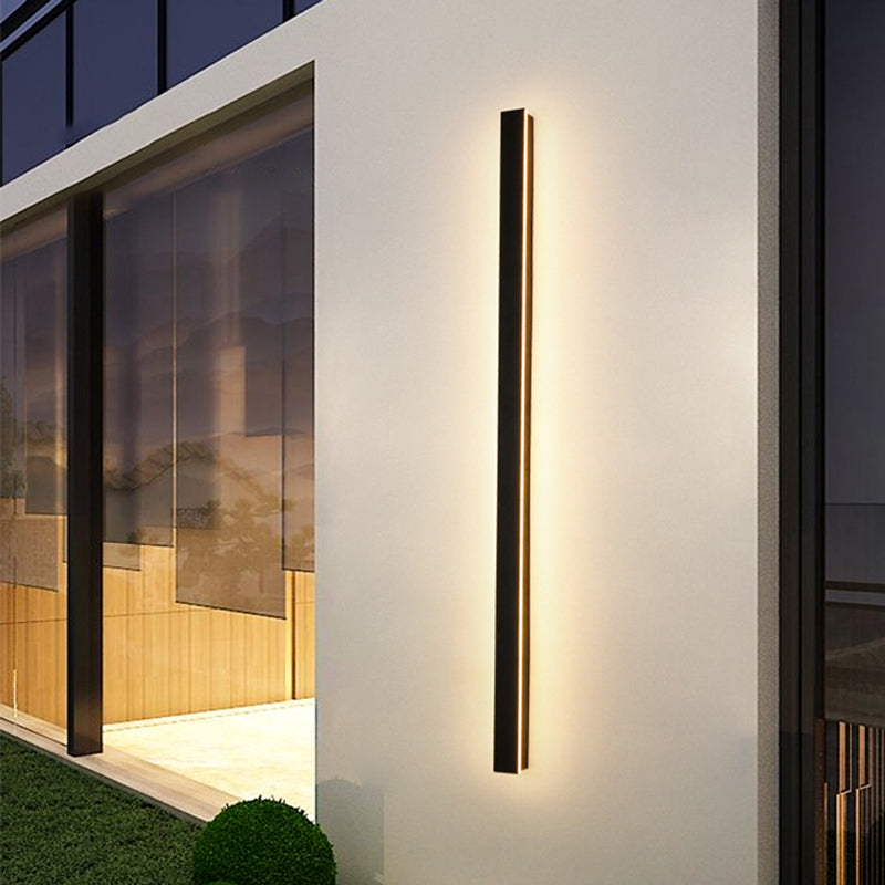 Edge Modern Design LED Wall Lamps Black Metal for Garden and Hallway