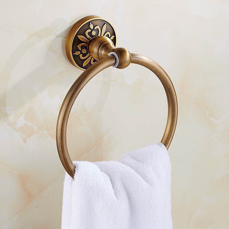 Antique Bronze Bathroom Hardware Set – Towel Rack, Toilet Paper Holder, Brush Holder | Space-Saving Aluminum Bath Accessories