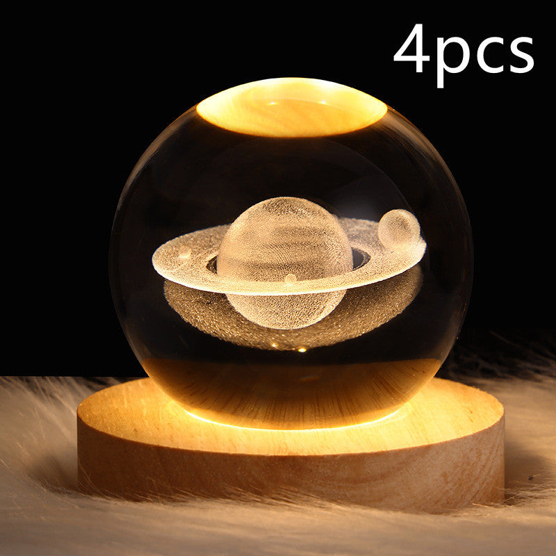 3D Galaxy Crystal Ball LED Night Lamp