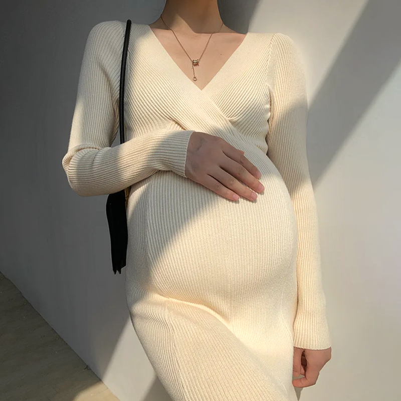 Vestido de maternidad ajustado de malla