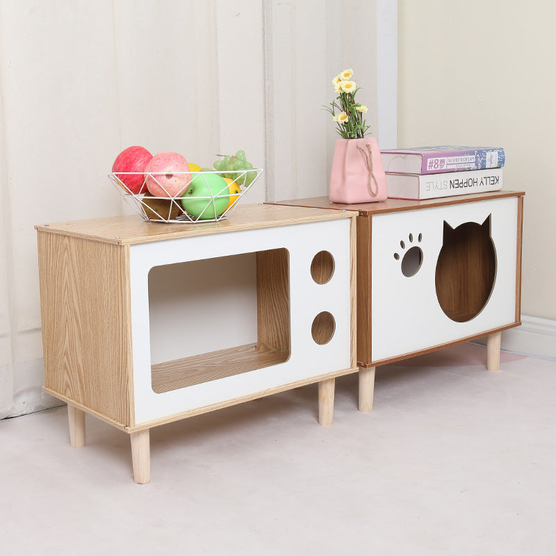 WoodNest Pet Bed & Bedside Table Combo