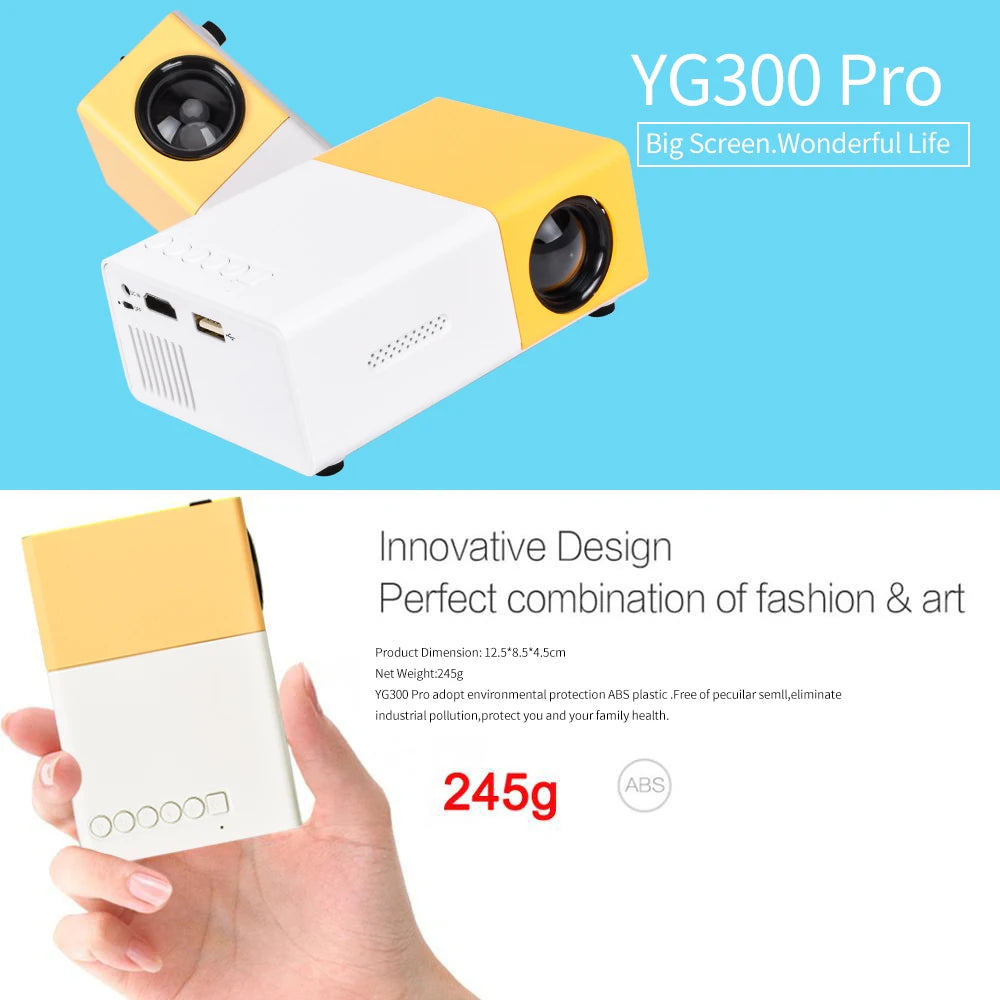 "Mini proyector: compatibilidad con Full HD 1080P, proyector LED portátil, reproducción de vídeo 4K, múltiples opciones de conectividad"