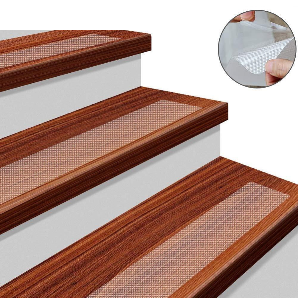 Clear Non-Slip Stair Tread Strips – Indoor Safety Grip Tape for Steps