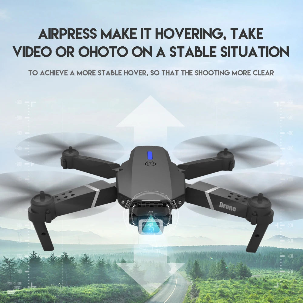 Drone quadricottero pieghevole E88 Pro - WIFI FPV, fotocamera HD 4K, mantenimento dell'altitudine