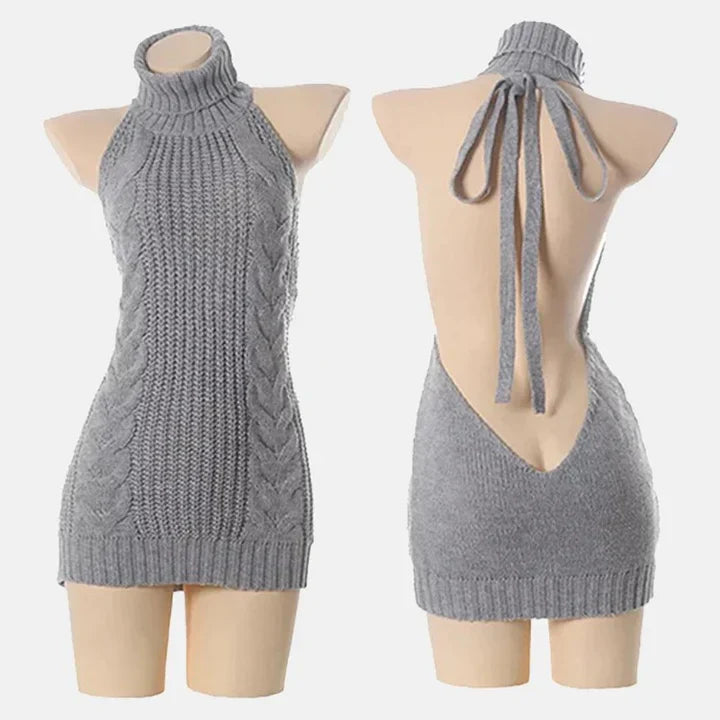 Maglione Virgin Killer con spalle scoperte e schiena scoperta