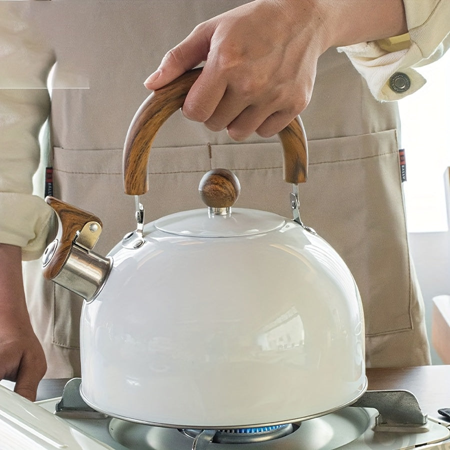 3L Whistling Kettle with Wooden Accents