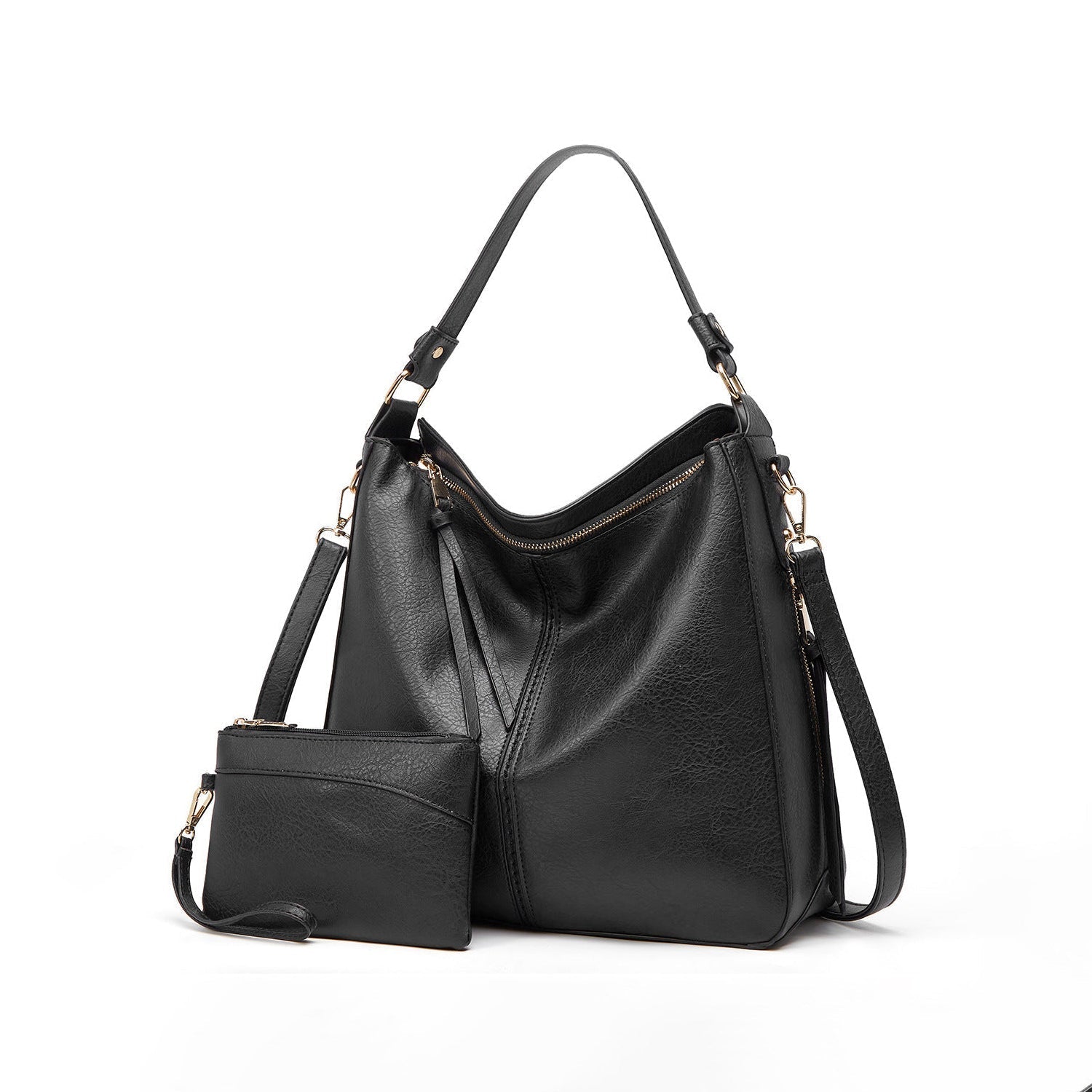 The Belgravia Faux Leather Vintage Shoulder Bag & Pouch