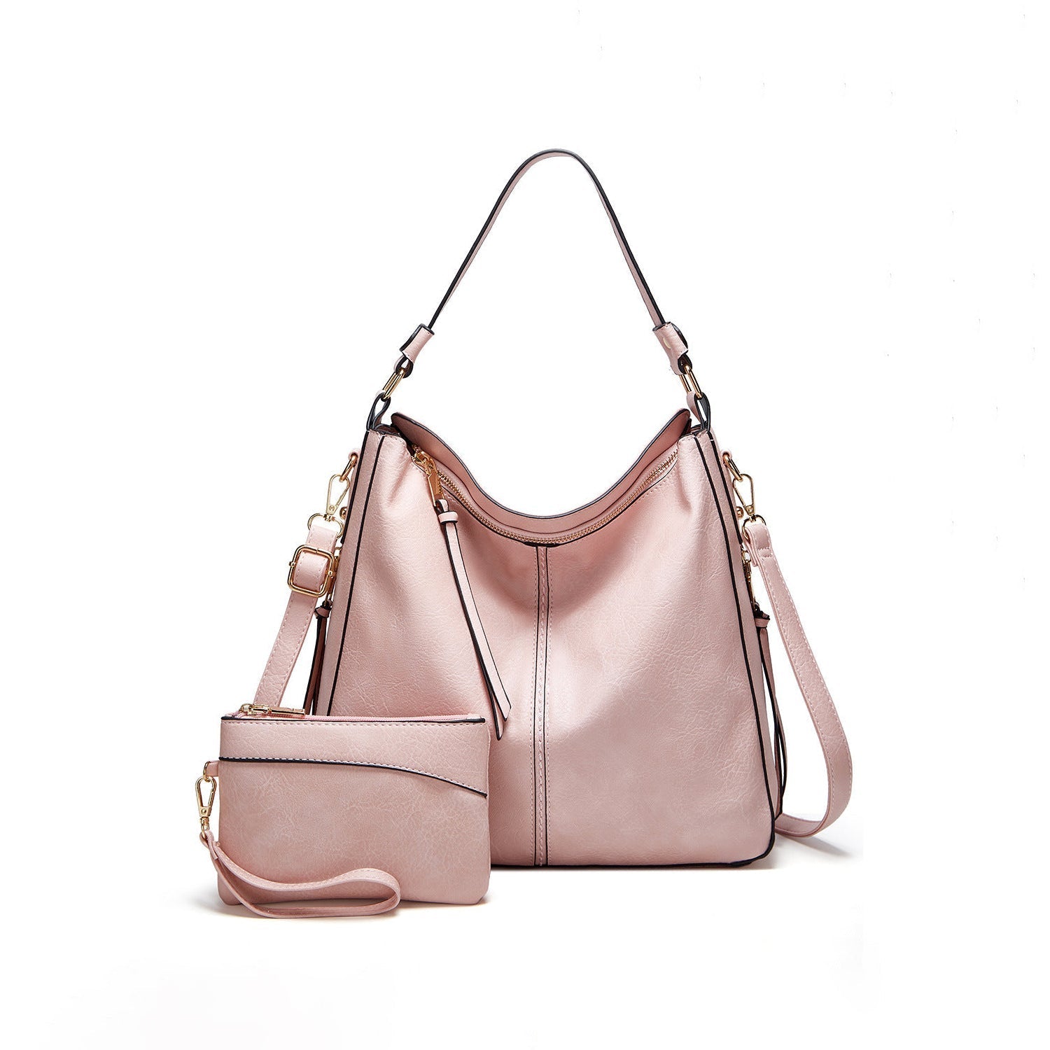 The Belgravia Faux Leather Vintage Shoulder Bag & Pouch