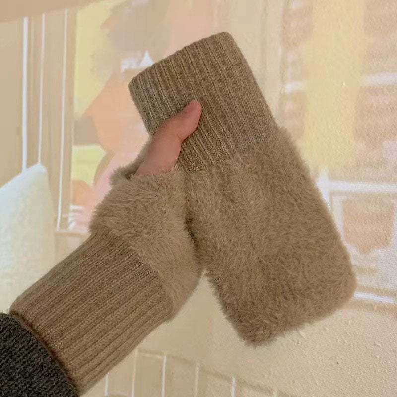 Soft Winter Half Finger Gloves