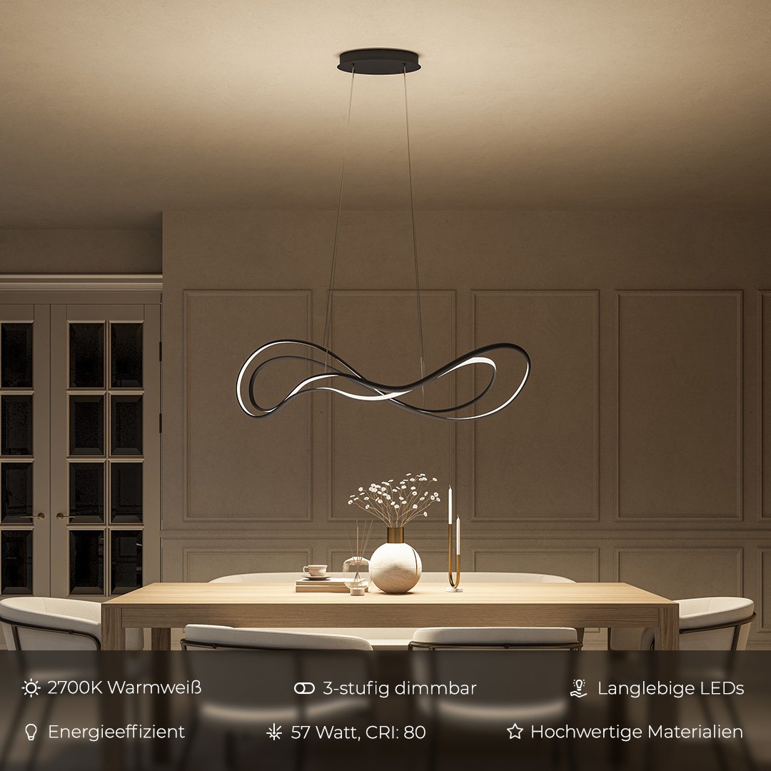 LumiMax - Lâmpada Pendente LED Regulável com Luz Quente