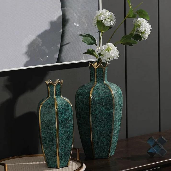 European ceramic gilt vase decoration for home modern living room decoration accessories interior luxury flower pots decorative