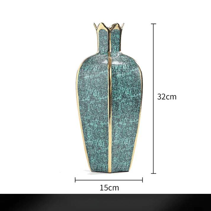 European ceramic gilt vase decoration for home modern living room decoration accessories interior luxury flower pots decorative