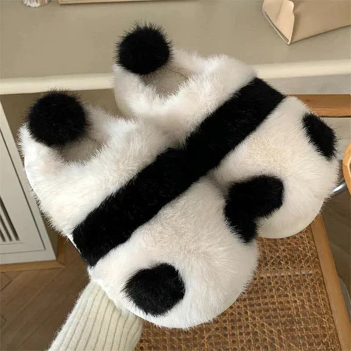 Set pigiama con cappuccio in peluche a forma di panda dei cartoni animati kawaii