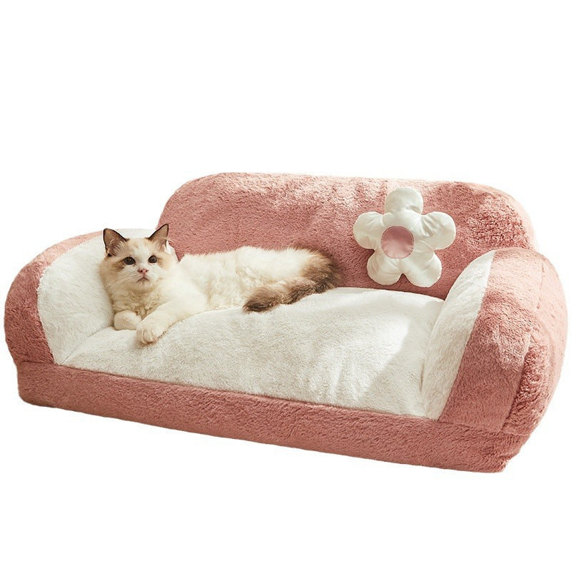 Cozy Cabin: Winter Warm Removable Pet Sofa Bed