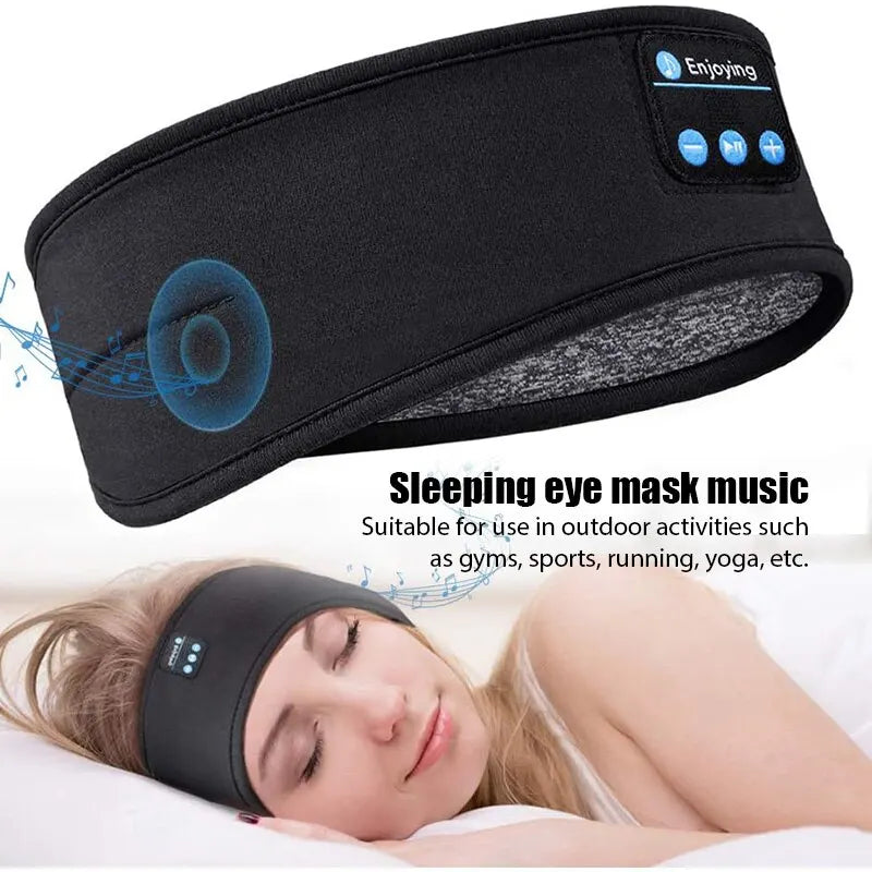 Bluetooth Sleep Headband – Trådlösa hörlurar, inbyggda högtalare, bekvämt tyg, 10 timmars batteritid