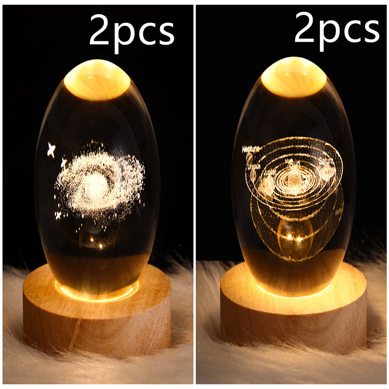 3D Galaxy Crystal Ball LED Night Lamp