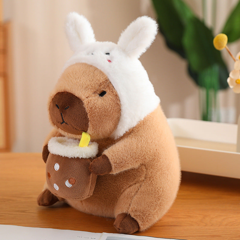 Capybara Drinking Boba Plush Toy - Soft, Huggable Capybara for Kids & Teens (Available in 30cm & 40cm)