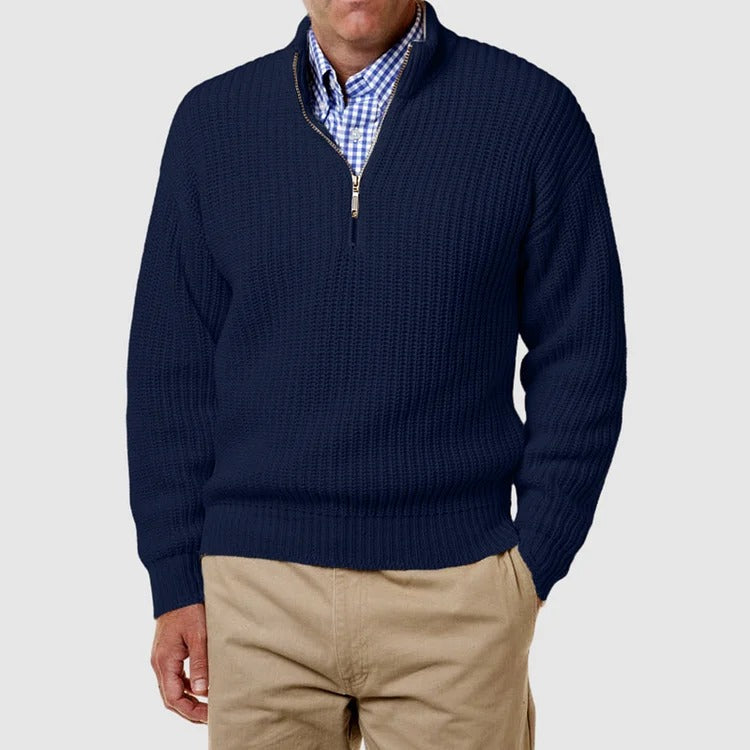 Knitted half-zip sweater