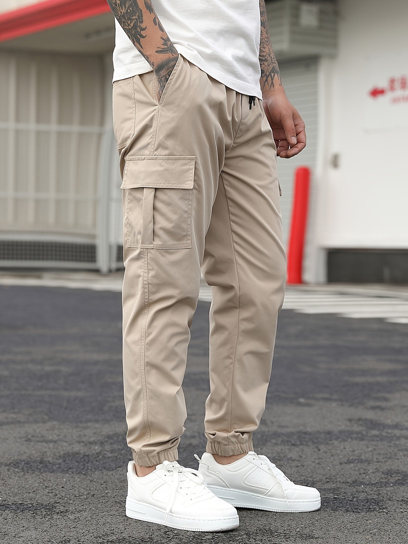 Pantaloni cargo da jogging beige - Lukas