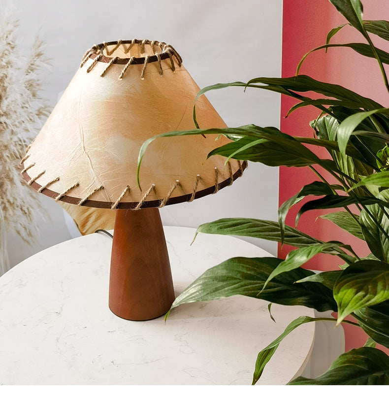 HeritageLight - Lampe de table en bois massif, inspirée du style du siècle dernier