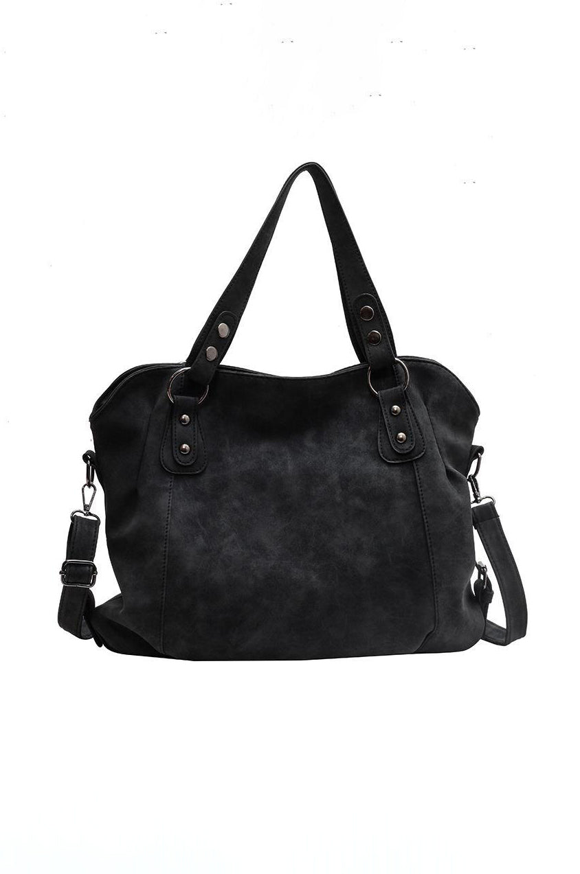 Borsa a tracolla vintage in stile suede grande