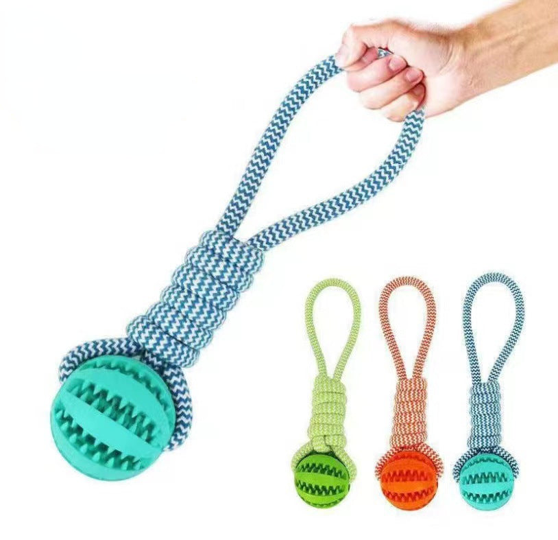 ChewRope Tug Ball: Juguete masticable para perros con cuerda de tira y afloja