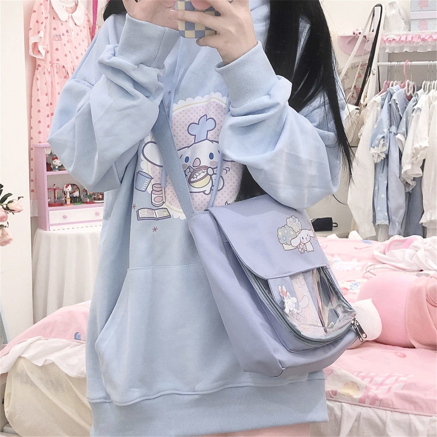 Sudadera con capucha de pastel de Cinnamoroll