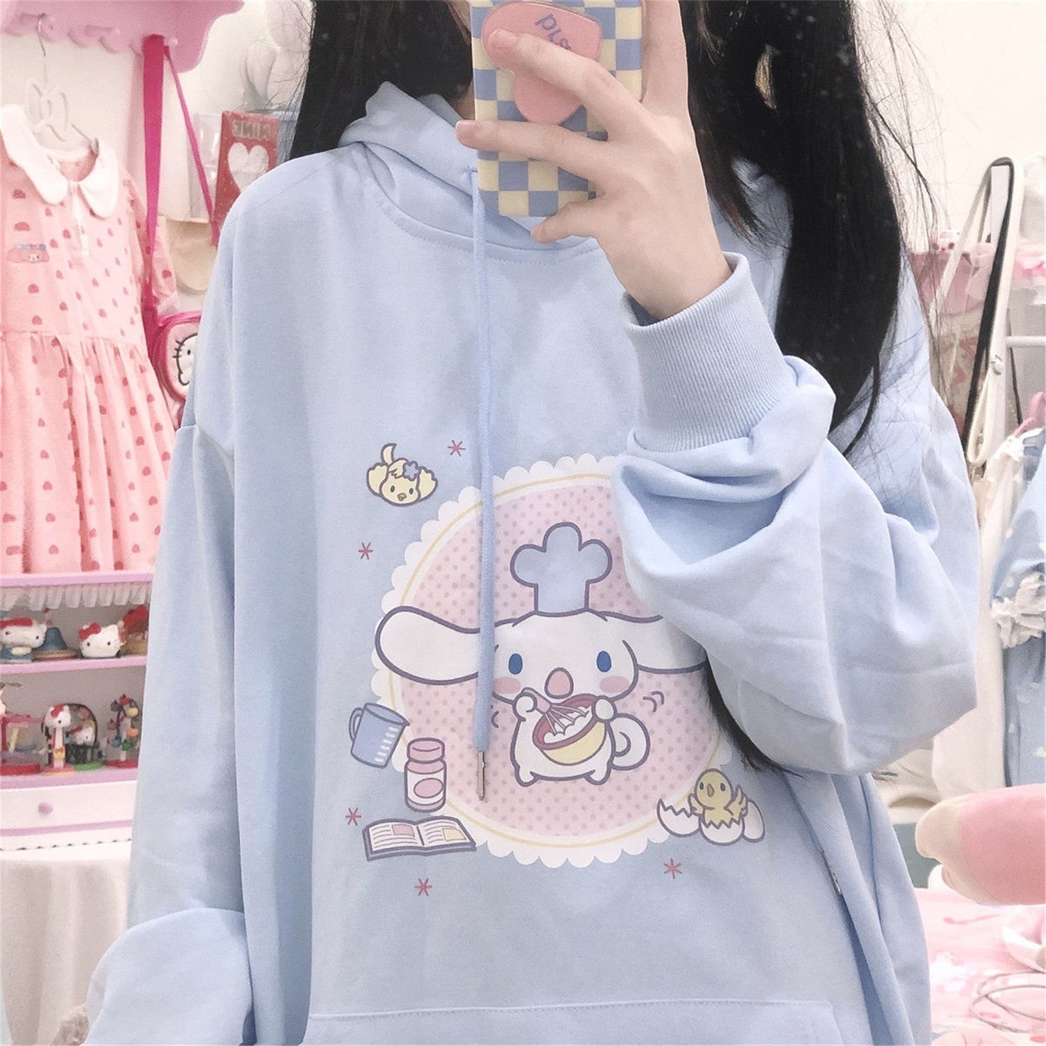 Sudadera con capucha de pastel de Cinnamoroll