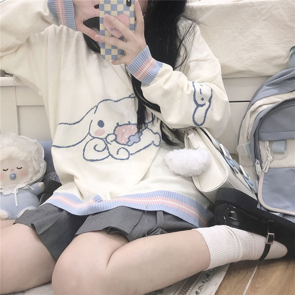 Cinnamoroll Strick-Kapuzenpullover