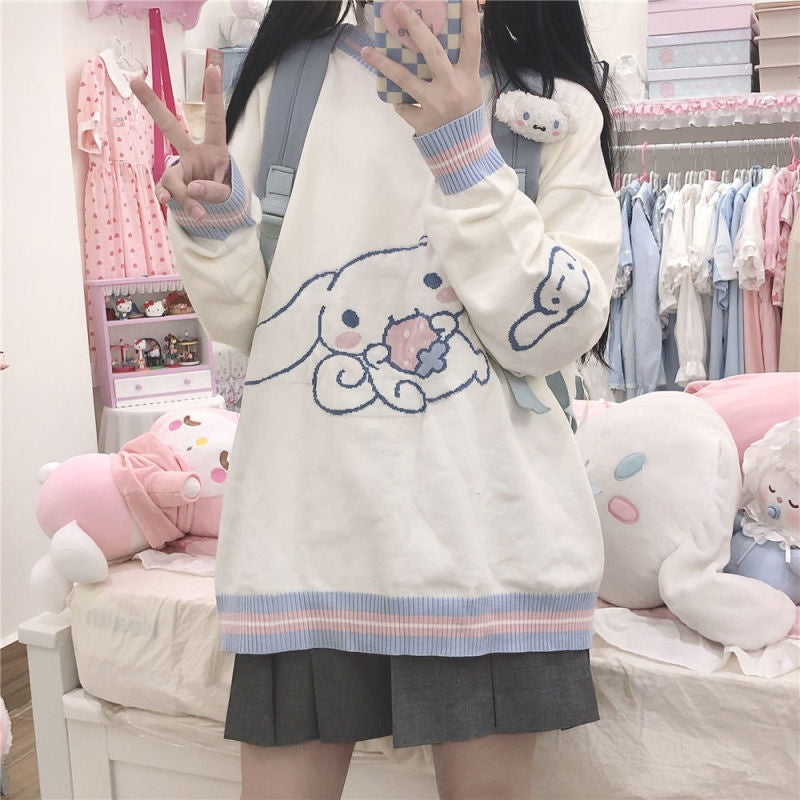 Cinnamoroll Strick-Kapuzenpullover