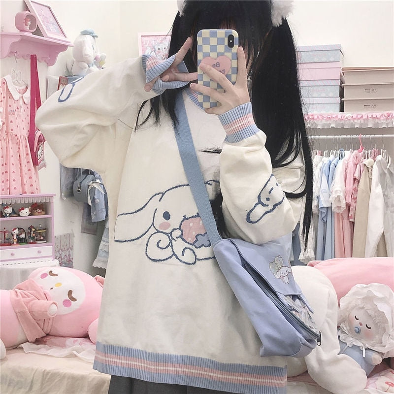 Cinnamoroll Strick-Kapuzenpullover