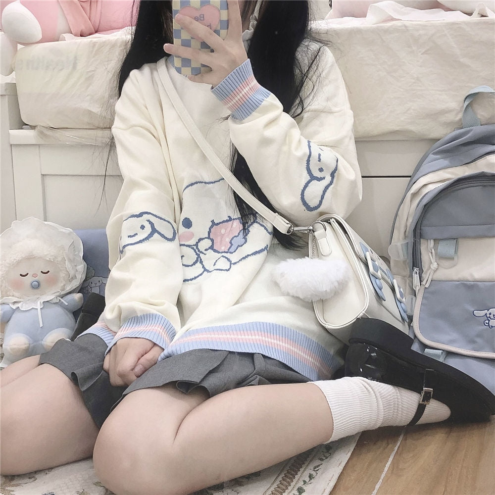 Cinnamoroll Strick-Kapuzenpullover