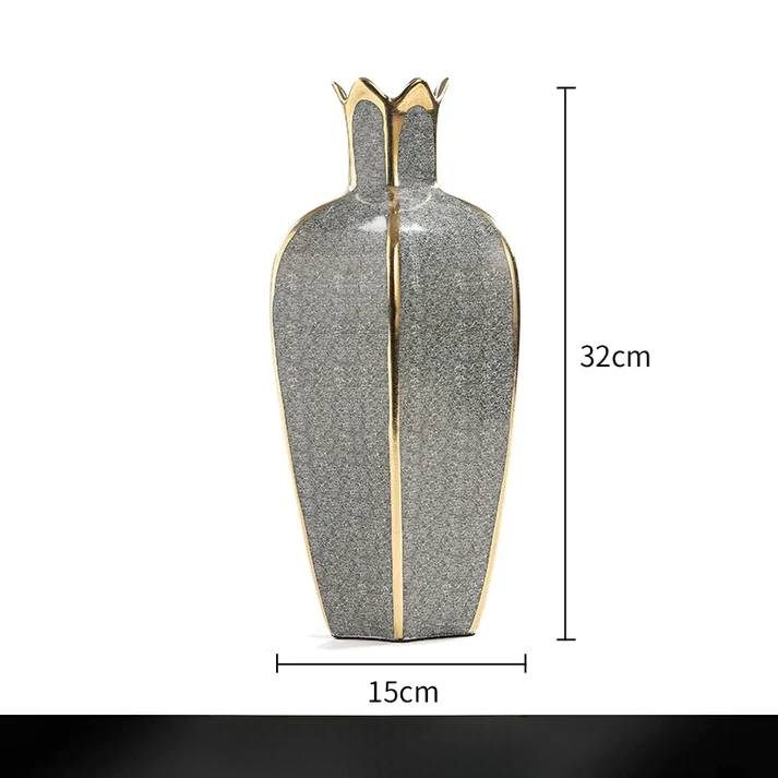 European ceramic gilt vase decoration for home modern living room decoration accessories interior luxury flower pots decorative