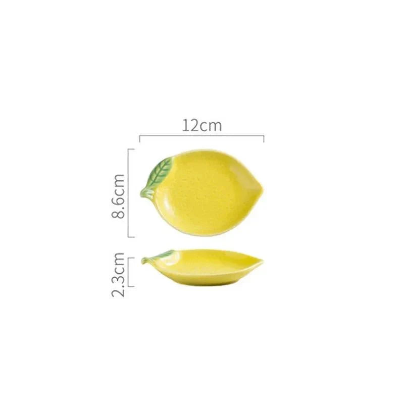 Buntes zitronenförmiges Teller- und Schüssel-Geschirrset