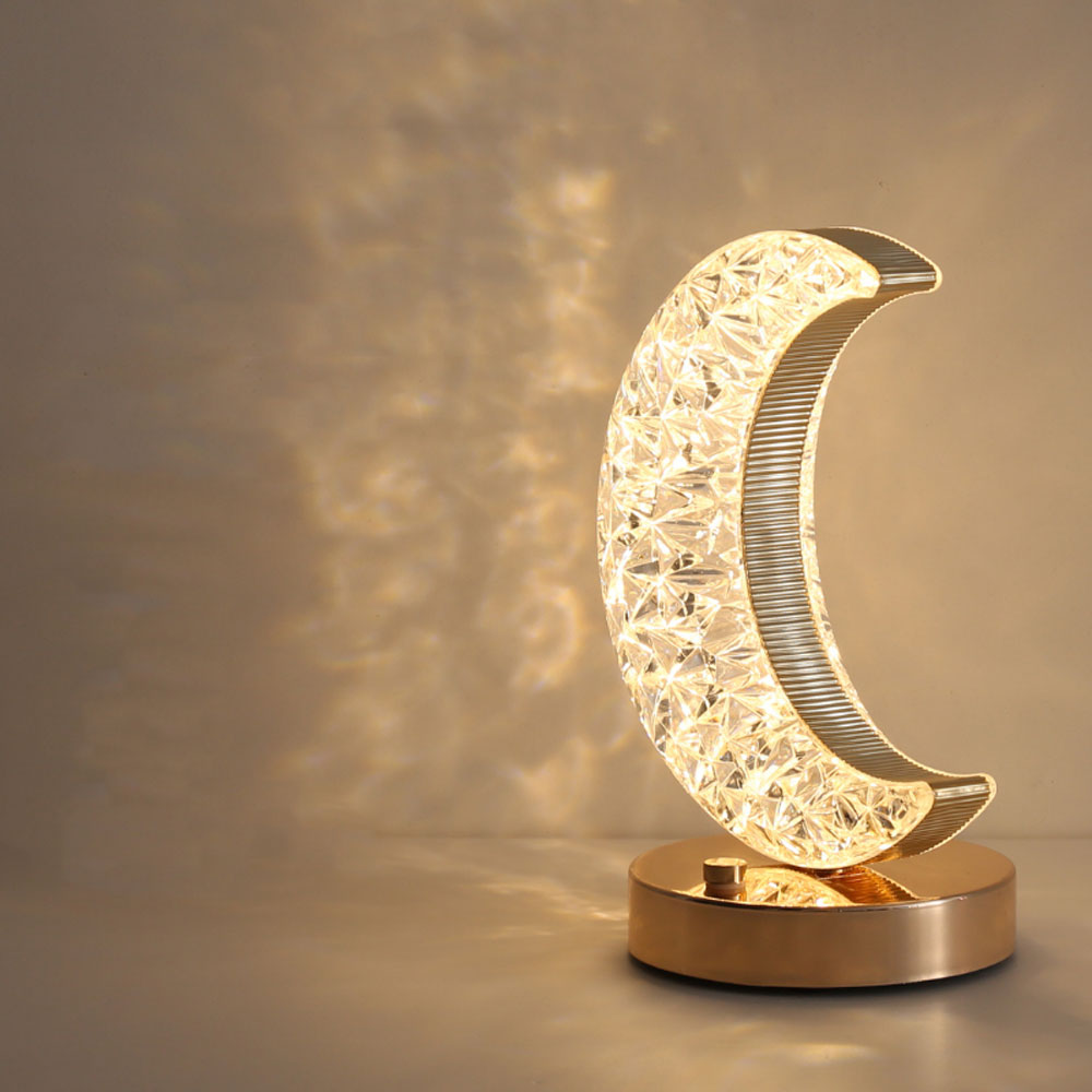 Lampe en cristal en forme de croissant de lune