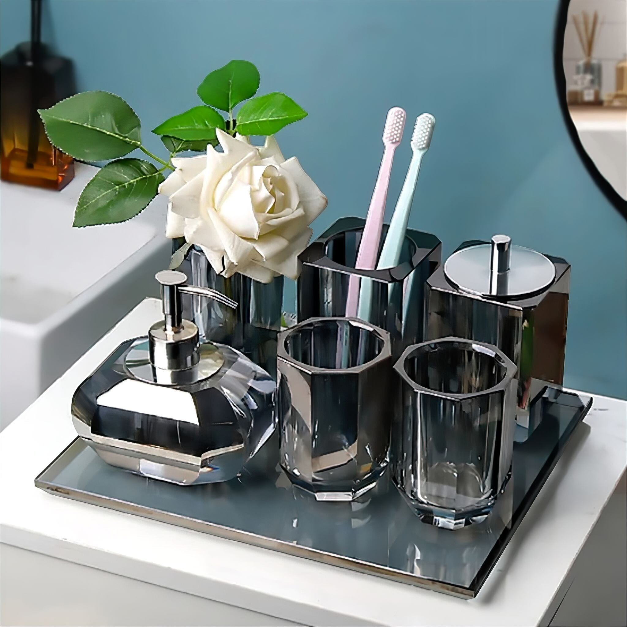 Colección de accesorios de baño de cristal