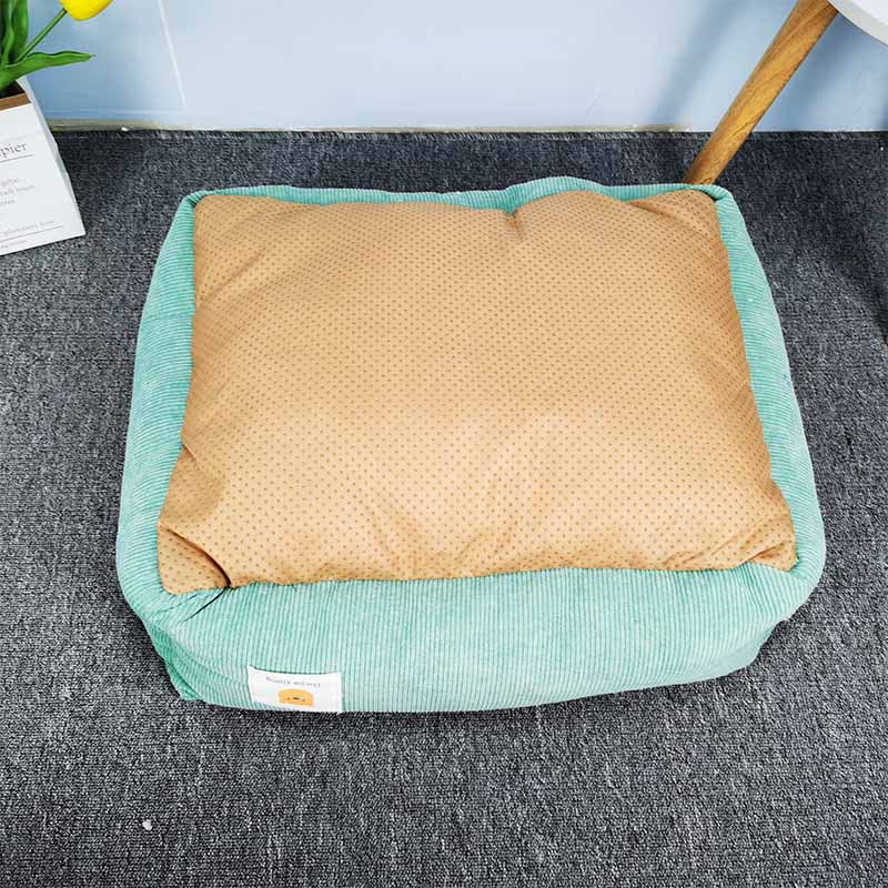 Paw Print Palace: Cute Printed Square Pet Bed