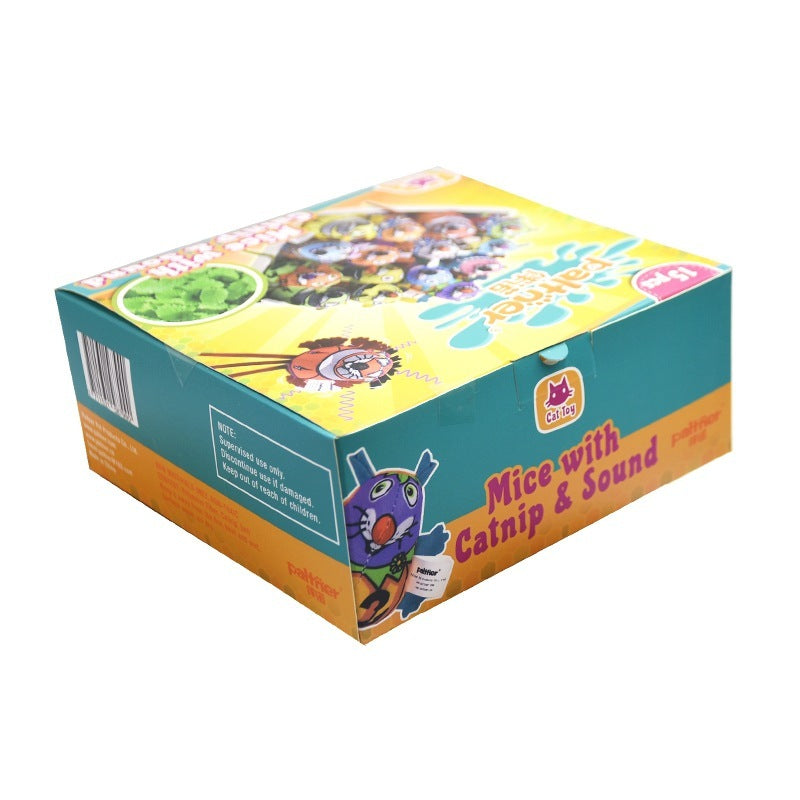 Catnip Craze Set: Colorful Plush Mice with Bells (15-Pack)