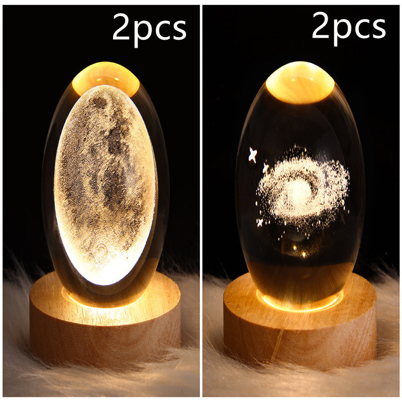 3D Galaxy Crystal Ball LED Night Lamp