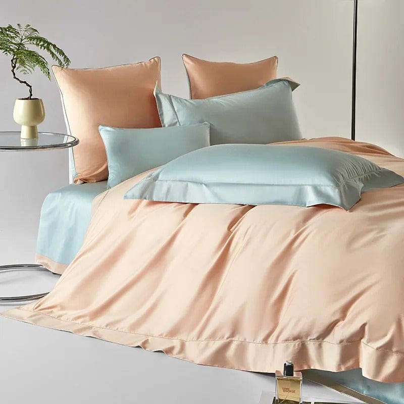 Ensemble de housse de couette Dream Peach Blue (coton égyptien)