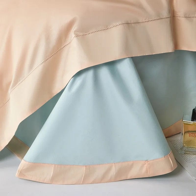 Ensemble de housse de couette Dream Peach Blue (coton égyptien)